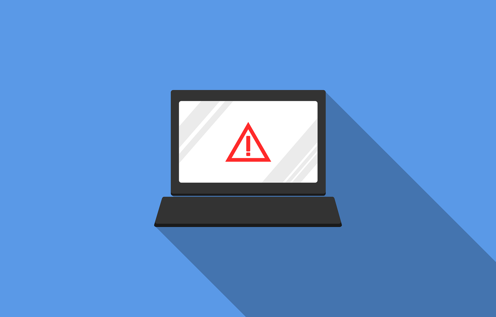 tela de computador com aviso